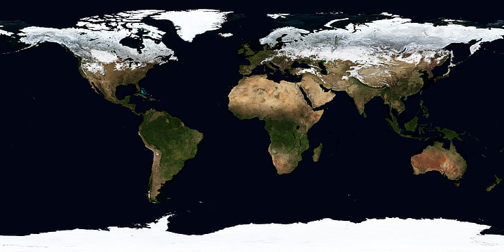 peinture de la carte du monde marron, blanche et verte, terre, monde, NASA, vue de l'espace, Fond d'écran HD