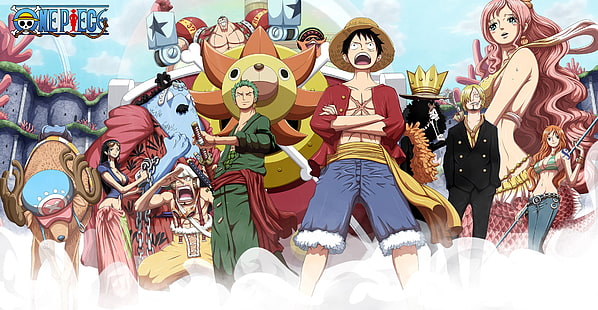One Piece tapet, One Piece, Tony Tony Chopper, Nico Robin, Usopp, Roronoa Zoro, Monkey D. Luffy, Brook, Sanji, Nami, HD tapet HD wallpaper
