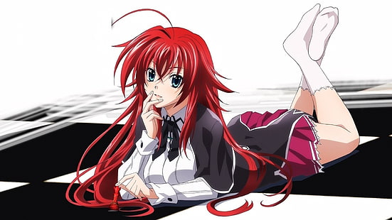 рыжеволосая женщина аниме персонаж, аниме, Highschool DxD, Гремори Риас, HD обои HD wallpaper