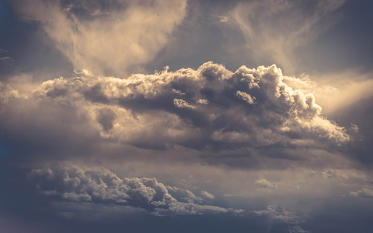 nimbus clouds, clouds, filter, color correction, sky, overcast, HD wallpaper