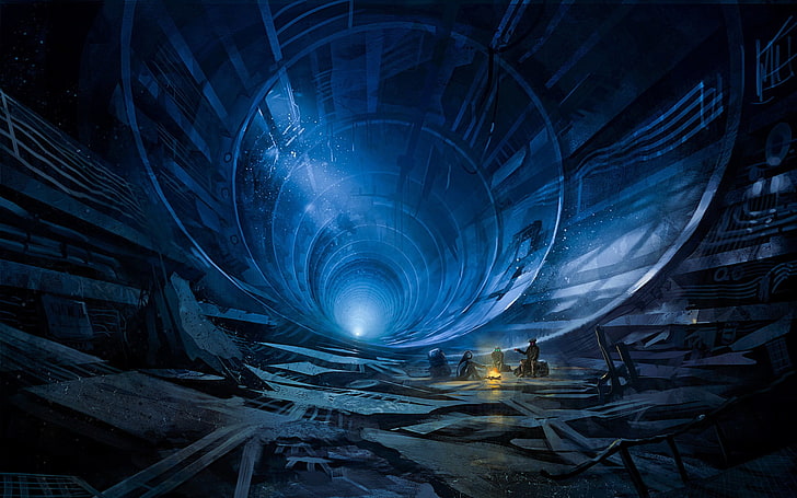 Tunnel digitale Tapete, Kunstwerk, Romantisch Apokalyptisch, Vitaly S Alexius, digitale Kunst, Roboter, Metro: Last Light Redux, HD-Hintergrundbild