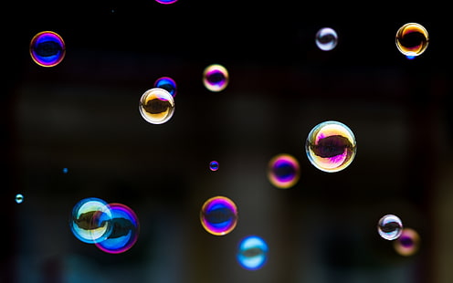 foto de burbuja, Hermosa, Los colores del arcoiris, Jabón, Burbujas, Fondo de pantalla HD HD wallpaper
