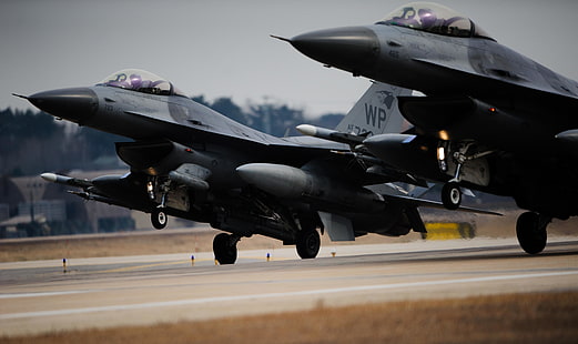 самолет, военни, военновъздушни сили, самолети, General Dynamics F-16 Fighting Falcon, HD тапет HD wallpaper