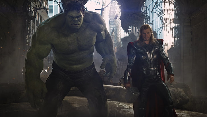film, The Avengers, Hulk, Thor, Chris Hemsworth, Marvel Cinematic Universe, Wallpaper HD