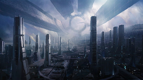 Цитадель (Mass Effect), Mass Effect, Mass Effect 2, Mass Effect 3, Космическая станция, HD обои HD wallpaper