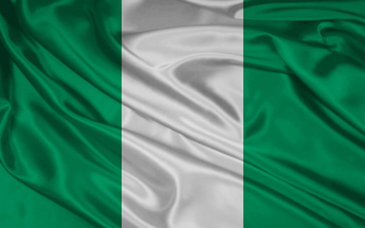 العلم والرموز والألوان والمواد والحرير ونيجيريا، خلفية HD