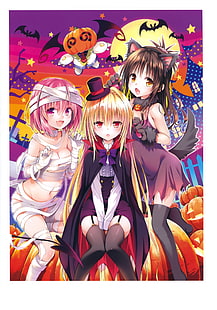 аниме, аниме момичета, To Love-ru, Momo Velia Deviluke, Yuuki Mikan, Golden Darkness, HD тапет HD wallpaper