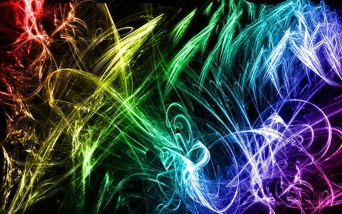 mehrfarbige abstrakte Tapete, abstrakt, cool, bunt, Farben, HD-Hintergrundbild HD wallpaper