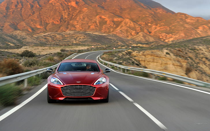 Aston Martin Rapide S Road HD, รถสีแดง, รถยนต์, ถนน, s, martin, aston, rapide, วอลล์เปเปอร์ HD