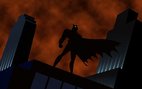 Дигитален тапет на Батман, Батман, тъмно, Батман анимационният сериал, карикатура, DC Comics, Тъмният рицар, HD тапет HD wallpaper