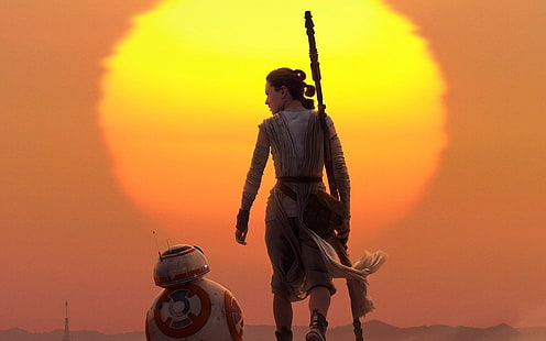 Rey & BB 8 Star Wars Das Erwachen der Macht, Star, Wars, Force, Awakens, HD-Hintergrundbild HD wallpaper