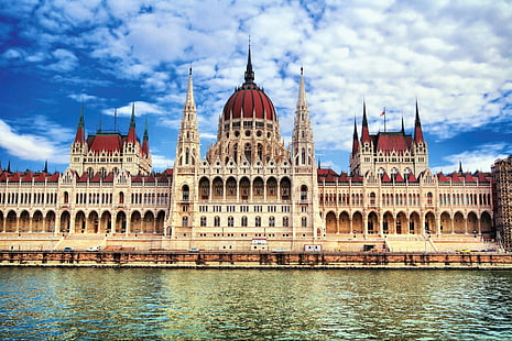 Monument, ungerska parlamentsbyggnaden, arkitektur, Budapest, Ungern, HD tapet HD wallpaper