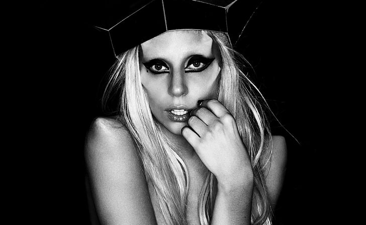 Lady Gaga - Born This Way, Lady Gaga, Music, Lady Gaga, black and white, born this way, bw, celebrity, HD wallpaper