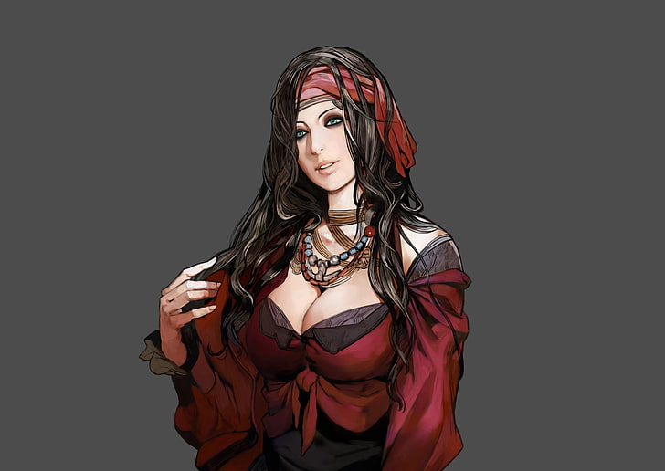 female anime character in red top, Chest, Order of Ecclesia, Bust, Pirates, HD wallpaper
