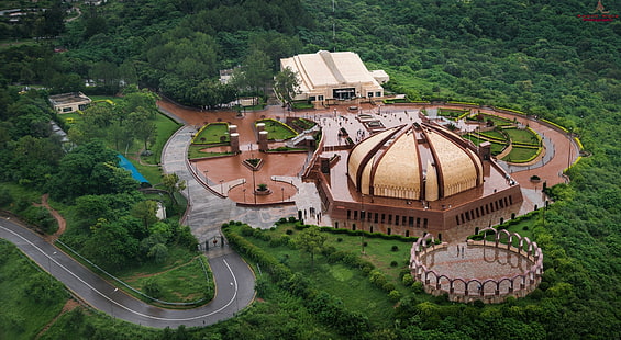 Museo Monumento de Pakistán Islamabad, foto aérea del castillo, Asia, Pakistán, arquitectura, edificio, museo, vista aérea, Fondo de pantalla HD HD wallpaper