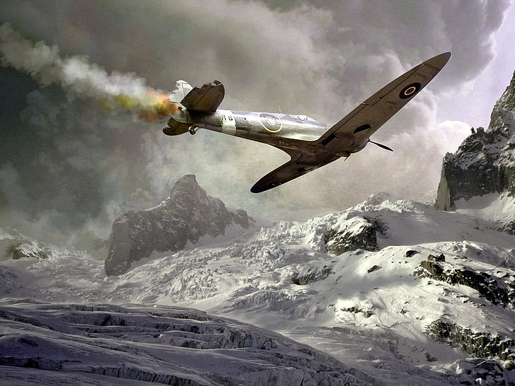 طائرة مقاتلة خضراء ، الحرب العالمية الثانية ، عسكرية ، طائرة ، طائرة عسكرية ، المملكة المتحدة ، طائرة ، سبيتفاير ، سوبر مارين سبيتفاير ، سلاح الجو الملكي، خلفية HD