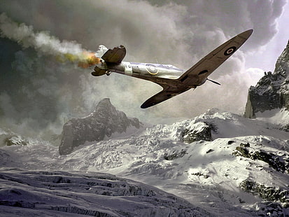 grünes Kampfflugzeug, Zweiter Weltkrieg, Militär, Flugzeug, Militärflugzeug, UK, Flugzeug, Spitfire, Supermarine Spitfire, Royal Airforce, HD-Hintergrundbild HD wallpaper
