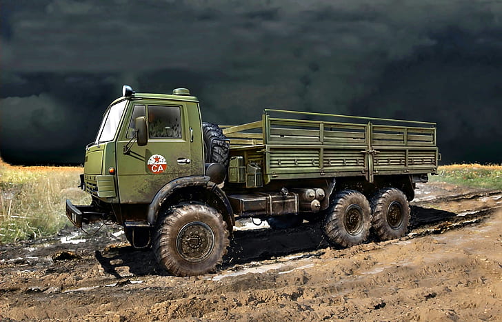 USSR, The Soviet Army, KamAZ-4310, Kama automobile plant, army truck, HD wallpaper