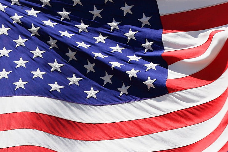American flag, flag, stars, stripes, red, blue, white, HD wallpaper