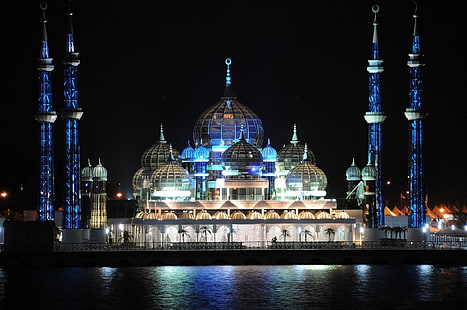 Crystal Mosque, Sultan Ahmed Mosque, Religiös,, muslim, moské, HD tapet HD wallpaper