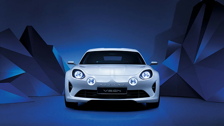 white convertible car, Renault Alpine Vision, Geneva Auto Show 2016, sport car, white, HD wallpaper