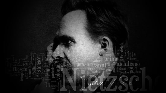 filosofi, Friedrich Nietzsche, typografi, svartvit, män, HD tapet HD wallpaper