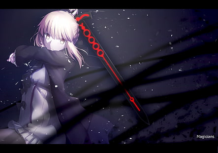 Sabre Alter, Fate Series, меч, аниме девушки, HD обои HD wallpaper