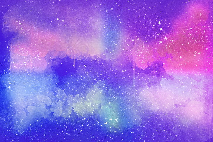 purple, blue, and pink graphic wallpaper, paint, watercolor, surface, stains, HD wallpaper