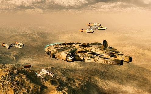 Star Wars Millennium Falke, Star Wars, Millennium Falke, Y-Wing, HD-Hintergrundbild HD wallpaper