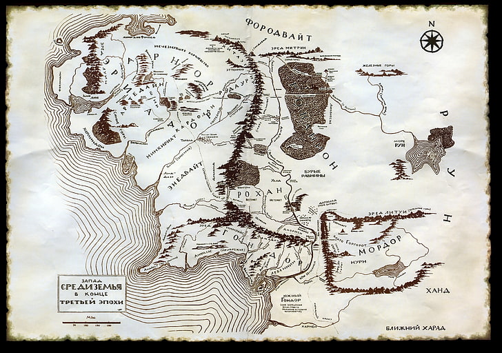 pintura de mapa marrón, mapa, Warner Bros, Monolith Productions, Tierra Media: Sombra de Mordor, Entretenimiento interactivo, Fondo de pantalla HD