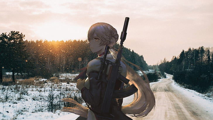 irl, 2D, Anime, Frontlinie des Mädchens, HD-Hintergrundbild