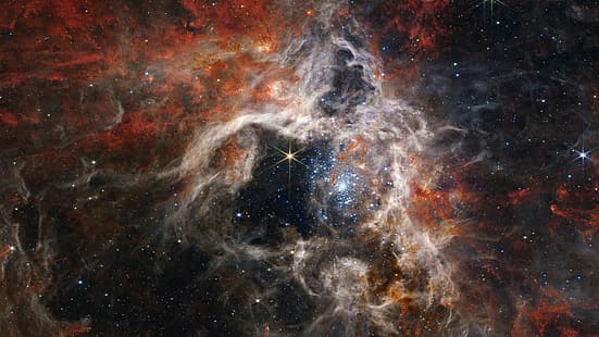 Космически телескоп Джеймс Уеб, мъглявина Тарантула, космос, телескоп, астрономия, HD тапет HD wallpaper