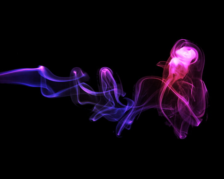 lila och rosa rök, abstrakt, rök, färger, HD tapet
