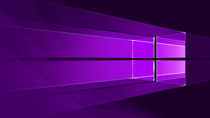 شعار Windows ، Windows ، Windows 10 ، نظام التشغيل ، بنفسجي، خلفية HD