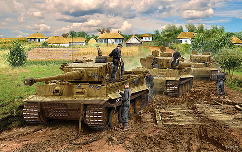  Tanks, Tiger I, Artistic, Tank, HD wallpaper HD wallpaper
