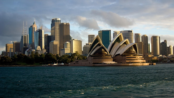 Sydney, Australia, Sydney, Australia, Sydney Opera House, city, skyscraper, sea, HD wallpaper