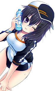 черноволосая девушка аниме обои, аниме, длинные волосы, спортивная одежда, оригинальные персонажи, аниме девушки, HD обои HD wallpaper