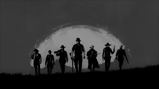 Red Dead Redemption 2, revolver, fusils, cowboys, Fond d'écran HD HD wallpaper