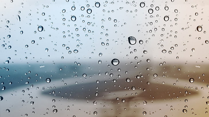 水露、雨、窓、写真、ガラス上の水、水滴、 HDデスクトップの壁紙