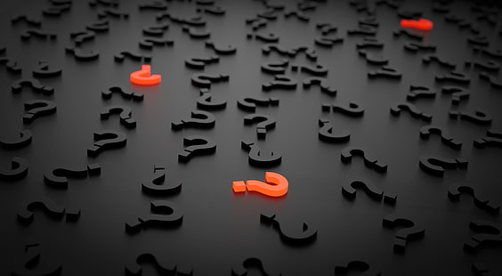 black and red question marks digital wallpaper, question marks, figures, 3d, HD wallpaper HD wallpaper