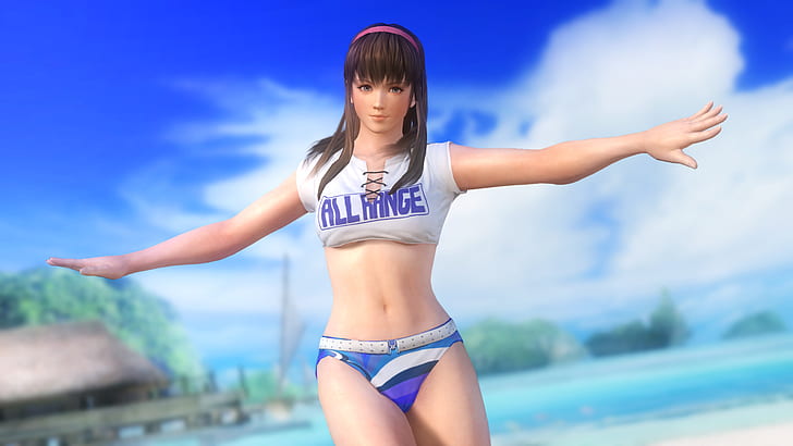 Dead or Alive Hitomi HD, black haired female character, video games, dead, or, alive, hitomi, HD wallpaper