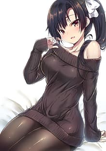  stockings, pantyhose, anime girls, HD wallpaper HD wallpaper