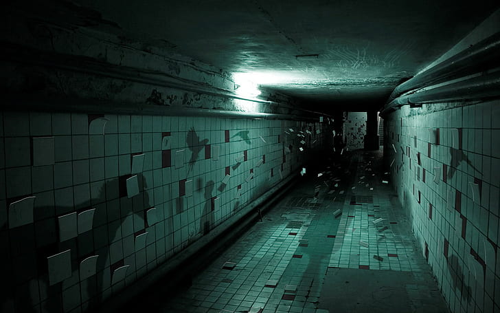 horror, creepy, hallway, digital art, dark, HD wallpaper