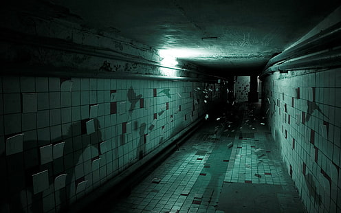 horror, przerażający, korytarz, sztuka cyfrowa, mrok, Tapety HD HD wallpaper