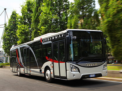 2013, автобус, iveco, полу, трактор, транспорт, городской, HD обои HD wallpaper