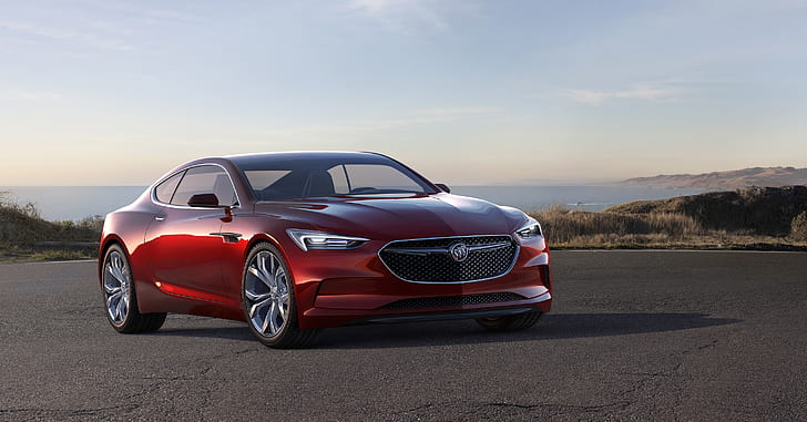 buick avista, red, concept design, front view, cars, Vehicle, HD wallpaper