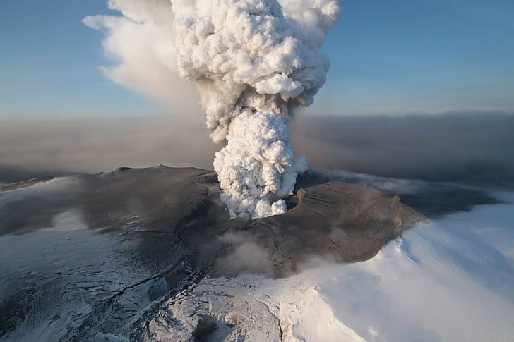 La erupción del volcán, volcán, erupción., Fondo de pantalla HD