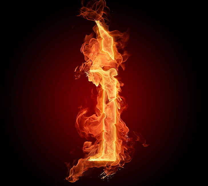 flaming i fond d'écran numérique, feu, flamme, papier peint, lettre, Litera, Fond d'écran HD