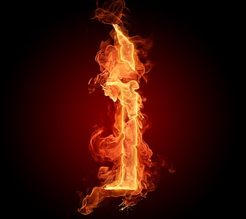 пылающий я цифровые обои, огонь, пламя, обои, письмо, литера, HD обои HD wallpaper