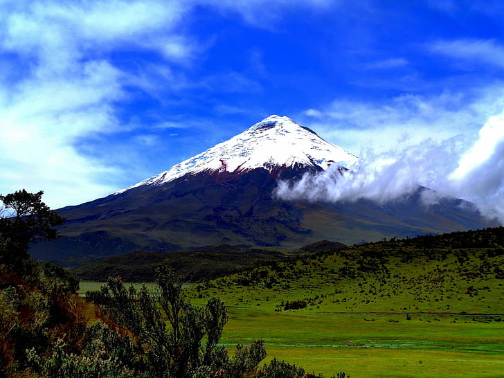 火山、火山、アンデス、コトパクシ、エクアドル、空、南アメリカ、ストラト火山、 HDデスクトップの壁紙
